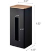 image:imageYamazaki Home Rin Vertical Double Sided Tissue Box Holder with Adjustable Divider Metal Paper Or Bag Dispenser with Wooden Lid  Steel  WoodBlack