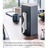 image:imageYamazaki Home Rin Vertical Double Sided Tissue Box Holder with Adjustable Divider Metal Paper Or Bag Dispenser with Wooden Lid  Steel  WoodBlack