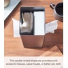 image:imageYamazaki Home Rin Vertical Double Sided Tissue Box Holder with Adjustable Divider Metal Paper Or Bag Dispenser with Wooden Lid  Steel  WoodBlack