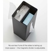 image:imageYamazaki Home Rin Vertical Double Sided Tissue Box Holder with Adjustable Divider Metal Paper Or Bag Dispenser with Wooden Lid  Steel  WoodBlack