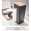 image:imageYamazaki Home Rin Vertical Double Sided Tissue Box Holder with Adjustable Divider Metal Paper Or Bag Dispenser with Wooden Lid  Steel  WoodBlack