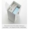 image:imageYamazaki Home Rin Vertical Double Sided Tissue Box Holder with Adjustable Divider Metal Paper Or Bag Dispenser with Wooden Lid  Steel  WoodWhite