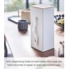 image:imageYamazaki Home Rin Vertical Double Sided Tissue Box Holder with Adjustable Divider Metal Paper Or Bag Dispenser with Wooden Lid  Steel  WoodWhite