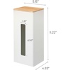 image:imageYamazaki Home Rin Vertical Double Sided Tissue Box Holder with Adjustable Divider Metal Paper Or Bag Dispenser with Wooden Lid  Steel  WoodWhite