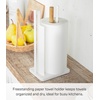 image:imageYamazaki Home Tosca OneHanded Tear Paper Towel Holder  Kitchen Storage Rack  Steel  WoodWhite