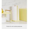 image:imageYamazaki Home Tosca OneHanded Tear Paper Towel Holder  Kitchen Storage Rack  Steel  WoodYellow