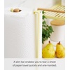 image:imageYamazaki Home Tosca OneHanded Tear Paper Towel Holder  Kitchen Storage Rack  Steel  WoodYellow