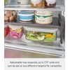 image:imageYamazaki Home Tower Adjustable Extendable Refrigerator Storage Rack  2Level Height Adjustable Shelf For Fridge Organization  Customizable Width Easy Assembly Fits 2L Bottles  Plastic Black