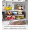 image:imageYamazaki Home Tower Adjustable Extendable Refrigerator Storage Rack  2Level Height Adjustable Shelf For Fridge Organization  Customizable Width Easy Assembly Fits 2L Bottles  Plastic Black