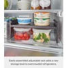 image:imageYamazaki Home Tower Adjustable Extendable Refrigerator Storage Rack  2Level Height Adjustable Shelf For Fridge Organization  Customizable Width Easy Assembly Fits 2L Bottles  Plastic Black