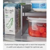 image:imageYamazaki Home Tower Adjustable Extendable Refrigerator Storage Rack  2Level Height Adjustable Shelf For Fridge Organization  Customizable Width Easy Assembly Fits 2L Bottles  Plastic Black