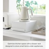 image:imageYamazaki Home Tower Kitchen Appliance Rack With Drawers  SpaceSaving UnderAppliance Storage Organizer For Sugar Tea Packs Mixers Coffee Makers Electric Pots  Steel  Spacesaving organizer for sugar tea packs mixers coffee makers and electric pots Helps keep everyday spaces organizedWhite