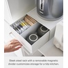 image:imageYamazaki Home Tower Kitchen Appliance Rack With Drawers  SpaceSaving UnderAppliance Storage Organizer For Sugar Tea Packs Mixers Coffee Makers Electric Pots  Steel  Spacesaving organizer for sugar tea packs mixers coffee makers and electric pots Helps keep everyday spaces organizedWhite