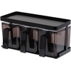 image:imageYamazaki Home Tower Pantry Canisters With Rack  Kitchen Container Storage Organizer  Triple  Steel  Plastic  825 Cups 195 LitersBlack