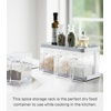 image:imageYamazaki Home Tower Pantry Canisters With Rack  Kitchen Container Storage Organizer  Triple  Steel  Plastic  825 Cups 195 LitersWhite
