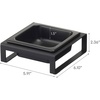 image:imageYamazaki Home Tower Raised Ceramic Pet Food Or Water Bowl with Metal Stand for Cats Or Small Dogs  Short  125Black