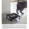 image:imageYamazaki Home Tower Raised Ceramic Pet Food Or Water Bowl with Metal Stand for Cats Or Small Dogs  Short  125Black