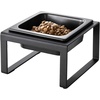 image:imageYamazaki Home Tower Raised Ceramic Pet Food Or Water Bowl with Metal Stand for Cats Or Small Dogs  Short  125Black