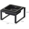 image:imageYamazaki Home Tower Raised Ceramic Pet Food Or Water Bowl with Metal Stand for Cats Or Small Dogs  Short  125Black