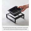 image:imageYamazaki Home Tower Raised Ceramic Pet Food Or Water Bowl with Metal Stand for Cats Or Small Dogs  Short  125Black