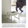 image:imageYamazaki Home Tower Raised Ceramic Pet Food Or Water Bowl with Metal Stand for Cats Or Small Dogs  Short  125White