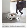 image:imageYamazaki Home Tower Raised Ceramic Pet Food Or Water Bowl with Metal Stand for Cats Or Small Dogs  Short  125White