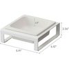 image:imageYamazaki Home Tower Raised Ceramic Pet Food Or Water Bowl with Metal Stand for Cats Or Small Dogs  Short  125White