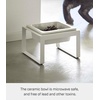 image:imageYamazaki Home Tower Raised Ceramic Pet Food Or Water Bowl with Metal Stand for Cats Or Small Dogs  Short  125White