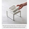 image:imageYamazaki Home Tower Raised Ceramic Pet Food Or Water Bowl with Metal Stand for Cats Or Small Dogs  Short  125White