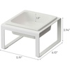 image:imageYamazaki Home Tower Raised Ceramic Pet Food Or Water Bowl with Metal Stand for Cats Or Small Dogs  Short  125White