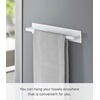 image:imageYamazaki Home Tower Wide Magnetic Kitchen Dish Towel Hanger Rack Holder for Refrigerator Or Wall  SteelWhite