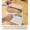 image:imageYamazaki Home Wood Accent Coffee Pourover Filter Case with Lid  Storage Holder Stainless Steel Container Dispenser Steel  Wood White  Sleek steel container with a warm wood accent lid safely stores size 04 coffee filters Built for everyday useSize 4