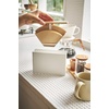 image:imageYamazaki Home Wood Accent Coffee Pourover Filter Case with Lid  Storage Holder Stainless Steel Container Dispenser Steel  Wood White  Sleek steel container with a warm wood accent lid safely stores size 04 coffee filters Built for everyday useSize 1  2