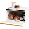 image:imageYAMAZAKI Home Modern Bread Box  Steel  Wood Countertop Bread Storage Container Large White Bread Box for Kitchen Countertop SpaceSaving Bread Keeper Easy Access Lid  Large bread box for kitchen countertops Features an easyaccess lid to keep bread fresh Perfect for modern home storageWhite