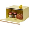 image:imageYAMAZAKI Home Modern Bread Box  Steel  Wood Countertop Bread Storage Container Large White Bread Box for Kitchen Countertop SpaceSaving Bread Keeper Easy Access Lid  Large bread box for kitchen countertops Features an easyaccess lid to keep bread fresh Perfect for modern home storageYellow