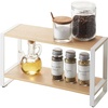 image:imageYAMAZAKI Home Tosca Kitchen Rack  Counter Storage Shelf Organizer  Steel  WoodWhite