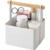 image:imageYAMAZAKI Home Tosca Storage Basket  Wood Handle Organizer  Large  Steel  Wood  Multipurpose storage basket with a functional wood handle organizer Durable steel construction helps declutter small itemsWhite