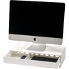 image:imageYAMAZAKI Home Tower Monitor Stand With Drawer  Monitor Riser With Storage Desk Monitor Stand With Cable Management Gaming Organizer Steel Black  SteelWhite