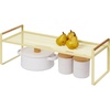 image:imageYamazaki Home Countertop Wire Shelf Metal Kitchen Organizer Rack Yellow  Durable steel and wood kitchen organizer rack Adds practical everyday storage Designed for convenient home organizationYellow