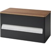 image:imageYamazaki Home Rin Kitchen Paper Holder Rin L  OneHanded Tear Design Concealed Storage Fits Rolls Up To 6  Steel  WoodWalnut