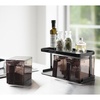 image:imageYamazaki Home Tower Pantry Canisters With Rack  Kitchen Container Storage Organizer  Triple  Steel  Plastic  825 Cups 195 LitersBlack