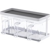 image:imageYamazaki Home Tower Pantry Canisters With Rack  Kitchen Container Storage Organizer  Triple  Steel  Plastic  825 Cups 195 LitersWhite