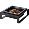 image:imageYamazaki Home Tower Raised Ceramic Pet Food Or Water Bowl with Metal Stand for Cats Or Small Dogs  Short  125Black