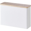image:imageYamazaki Home Wood Accent Coffee Pourover Filter Case with Lid  Storage Holder Stainless Steel Container Dispenser Steel  Wood White  Sleek steel container with a warm wood accent lid safely stores size 04 coffee filters Built for everyday useSize 1  2