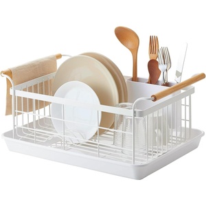image:imageYAMAZAKI Home Dish Drying Rack  Modern White Dish Rack for Kitchen Counter with Removable Drying Tray and Cutlery Holder Steel  Wood Dish Drying Organizer  Steel  Wood   Modern dish drying rack organizer with steel and wood construction Small spacesaving design for kitchen countersWhite