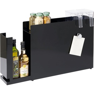image:imageYAMAZAKI Home Sliding Drawer Seasoning Rack  Pull Out Spice Rack for Countertop Steel Kitchen Organizer with Magnetic Panels Modern Spice Storage Drawer Black Easy Access Design  Countertop steel spice rack with smooth pullout sliding drawer and magnetic panels Modern spacesaving design for kitchenBlack