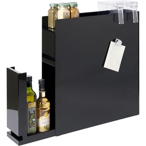 image:imageYAMAZAKI Home Spice Rack 2Tiers with Sliding Drawer Slim Steel White  Twotier seasoning and condiments spice rack with storage drawer Convenient kitchen food storage container for a tidyBlack