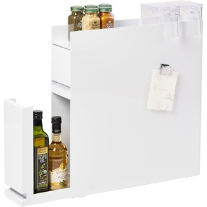 image:imageYAMAZAKI Home Spice Rack 2Tiers with Sliding Drawer Slim Steel White  Twotier seasoning and condiments spice rack with storage drawer Convenient kitchen food storage container for a tidyWhite