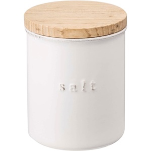 image:imageYAMAZAKI Home Tosca Ceramic Canister  Dry Food Kitchen Storage Container Organizer  Sugar  1525 Oz 450 MlSalt