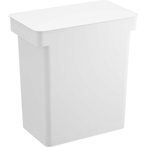 image:imageYAMAZAKI Home Tower 65 Gallon Rolling Trash Can Dual Compartment Kitchen Odor Free Garbage Can Recycling Bin with Handles  Polypropylene  66 Gallons 25 LitersWhite